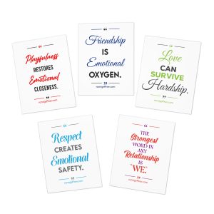 Inspirational Relationship Greeting Cards — 5-Pack Motivational Notes with Quotes